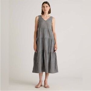 Quince Charcoal Striped Maxi Dress